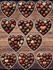 Chocolate Heart Box Die Cut Vinyl Stickers Set Scrapbooking Laptop Waterbottle