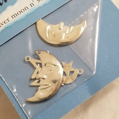 NEW Metal Charms CELESTIAL MOON STAR SUN Scrapbooks Crafts Silver Gold Tone -A