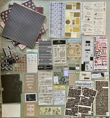 Large Lot of Neutrals Scrapbooking Stickers & Paper 30+ Pgs Paper Studio 112 Etc