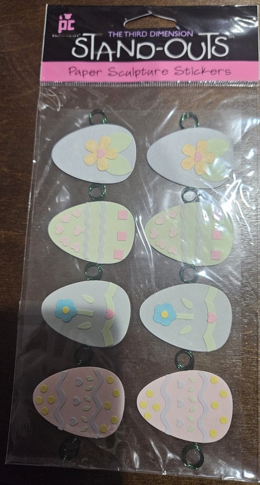 Provo Craft Third Dimension Stand-Outs Easter Egg Paper Sculpture Stickers Craft