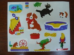 Mrs Grossman Stickers PET SHOP – Partial Mod Sheet of Pets Store 1996 Dog Fish