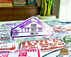 50 pcs «Arrival Stamps» Sticker Pack Passport Luggage Travel Transparent Decals