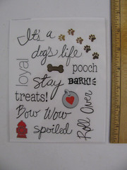 The Paper Studio Stickers IT’S A DOG’S LIFE Words Paw Prints Bone PARTIAL SHEET