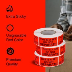 Do Not Separate Labels – 1in x 2in, 500/Roll, 20 Rolls in Fluorescent Red Orange