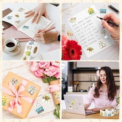 500Pcs Wildflower Stickers Roll Spring Floral Paper Decals Summer Flower Bouquet