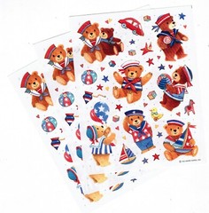 VINTAGE Hallmark Teddy Sailor Bears Stickers 3 Sheets