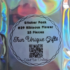 STICKER PACK – Pack #29 – 25 Pieces – Hibiscus Flowers