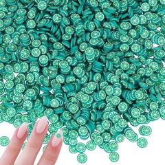 Polymer Clay Slices, 100g Lime Slice Fruit Art Slices, Green