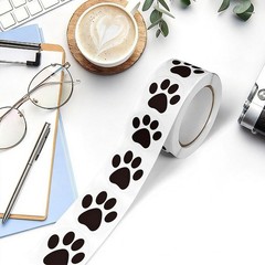2 Roll 1000Pcs Dog Paw Print Decals Black Bear Paw Sticker 1 Inch Small Round…