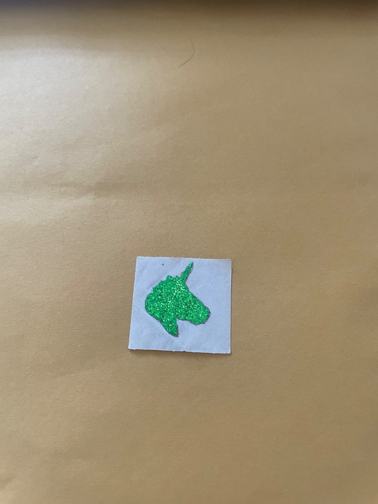 Vintage 1980s Small Glitter Unicorn Head Sticker