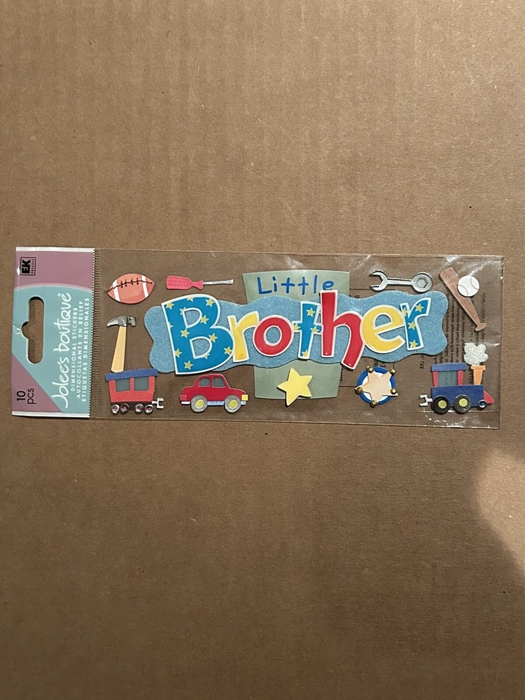 Rare Jolee’s Little Brother Tools Toys Balls Scrapbook Stickers