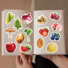 Food Stickers for Kids, 110Pcs Realistic Fruit Vegetable Classroom Decals