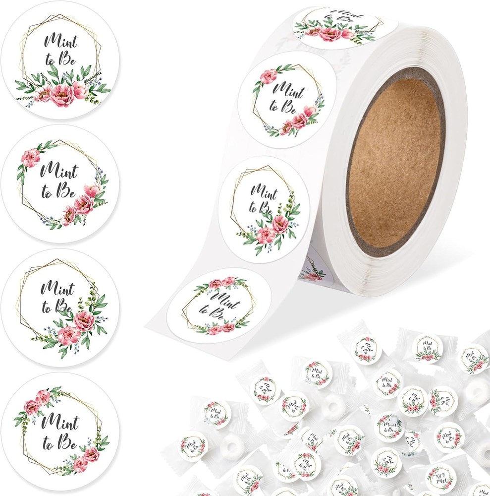 Colarr 500 Pieces Mint to Be Label Stickers Wedding Party Favors Labels White