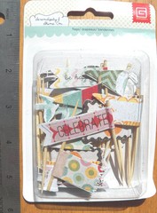 Scrapbook Embellishments Basic Grey On 24 pc Flags Paper Cottage Cards Altered