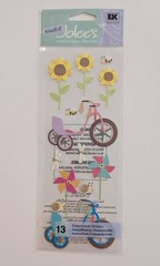 RARE Jolee’s Tricycles Sunflowers Pinwheels Scrapbooking Stickers