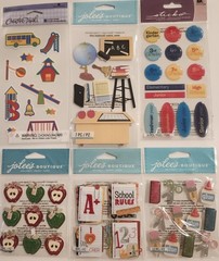 Lot of 6 JOLEE’S BOUTIQUE Sticko Creative Touch SCHOOL Scrapbooking Stickers