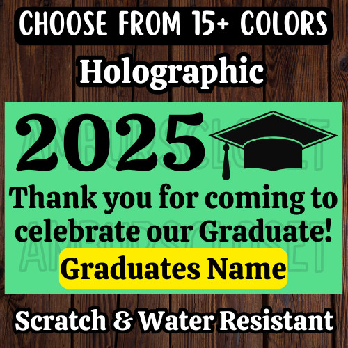 50 Custom GRADUATION STICKERS 2.25″ LABELS PARTY FAVORS 2025 GRADUATE HIGHSCHOOL