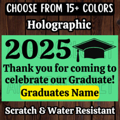 50 Custom GRADUATION STICKERS 2.25″ LABELS PARTY FAVORS 2025 GRADUATE HIGHSCHOOL