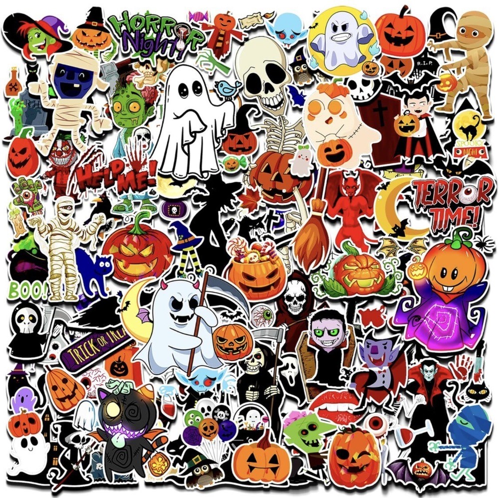 150+ Halloween Stickers 6 Sheets Scrapbook Crafts Skeleton Vampire US Seller