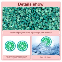 Polymer Clay Slices, 100g Lime Slice Fruit Art Slices, Green