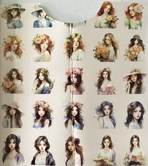 50 Count – 3″ Woman Stickers in Metal Tin for Scrapbooks & Journals