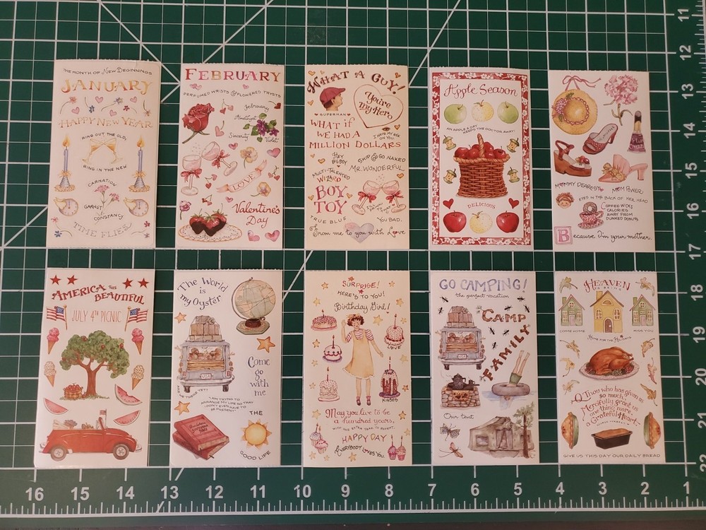 Susan Branch Lot Of 10 Vintage Sticker Sheets (For Colorbok) Mint Condition