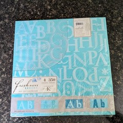 Gender Neutral Scrapbooking Lot 2 pads paper, Ribbons, Embellishments Lettering