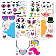36 Sheets 9″x6″ Make a face Stickers for Kids, Make Your Own Animal Stickers …