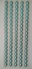 CraftbuddyUS 5 Oval with Pearl Self Adhesive Rhinestone Stripes,Color-TURQ