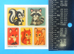 Woodland Animals Colorful Backgrounds Mini Sticker Sheet Style 2