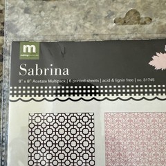 NEW Making Memories Sabrina Acetate Sheets 8×8 multipack, Pink, Black Set of 6