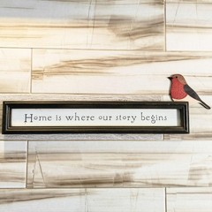 2PCS Wooden Robin Door Topper Bird Corner Wall Decor Gift Set