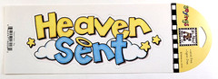 Pebbles 2002 Heaven Sent Title Boy Die Cut Ephemera Baby Newborn 6×2.5
