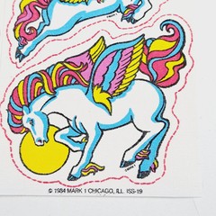 VTG Mark 1 Scratch N Sniff 80s Iron-On Patch Pegasus Mythical Rainbow 1984 Set 2