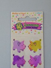 Vintage Sandylion Pig Hog Farm Stickers Mother Of Pearl New NOS Sealed HTF