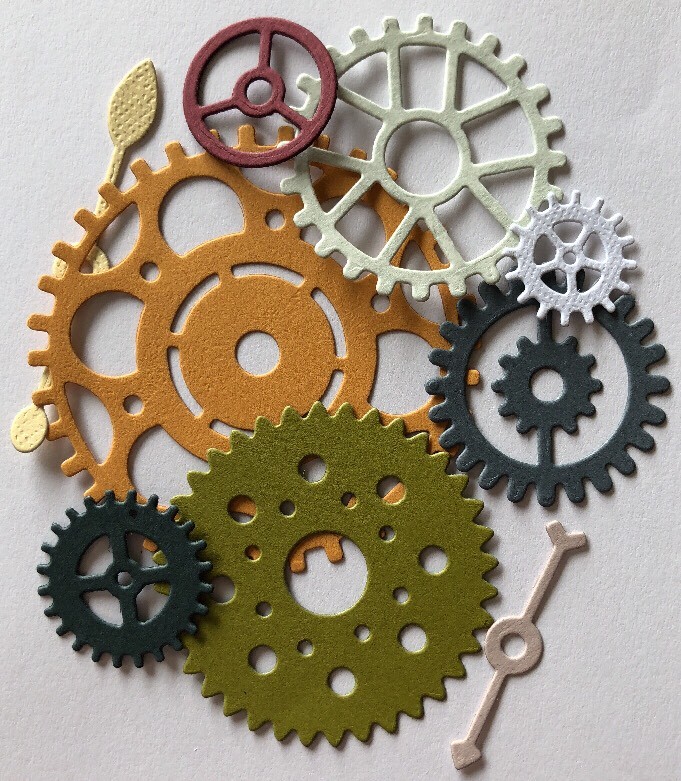 GEAR/SPROCKET Die-Cut (9pc)Steampunk•Cog•Clock Hands•Machine•Antique•Wheel
