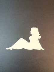 Vintage Stickers MUD FLAP GIRL Glossy Foil Vending Sticker VTG PVI Red 01