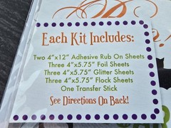 Halloween embellishment bundle foil flock adhesive rub on transfers die cuts