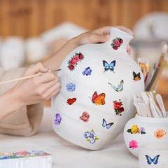 266 Pcs Scrapbook Stickers, Flower Butterfly Stickers Kit for Junk Multicolor