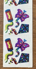 Vintage NOS 1990 Sandylion Stickers Prismatic Mylar Shiny Kites Butterfly NEW