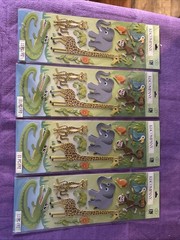 K & Company Adhesive Shipboard Stickers Featuring A Safari Theme 4 Sheets New