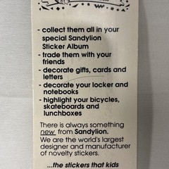 Sandylion RARE Sealed Pack of Mother of Pearl Opal 1990 Toys r Us Stickers!