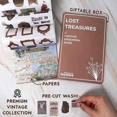 411 Vintage Washi Stickers & 20 Scrapbook Papers – Ephemera for Lost Treasures
