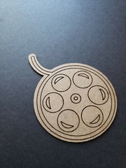 Chipboard Scrapbooking laser scored and cut die cut embellishment movie reel #3