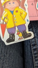 Vintage Stickers Lot Blue Box Flower Kids 80s Cabbage Patch Kid Knockoff? Lot 12