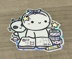 NEW TheCoffeeMonsterzCo Alien Galaxy Emoti Sparkle Vinyl Sticker TCMC