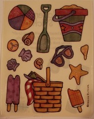 New Beach picnic sand popsicle shells ball Scrapbooking Stickers Provo Craft