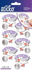 Gender Reveal Girl, scratch-off, 4×7″ scrapbook stickers Sticko 52-01381