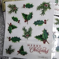 Paper Studio Stickers STICKABILITIES Christmas Holly Glitter Lot Of 28 Pks 26 Pc