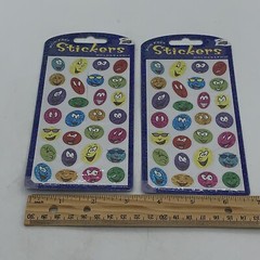 5 Mello Smello Holographic Stars Faces Smiley Sheet Sticker Package Lot “As Is”